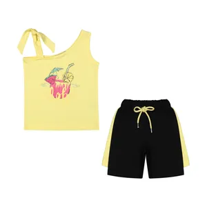 ست تاپ و شلوارک دخترانه پیانو مدل 10126-19