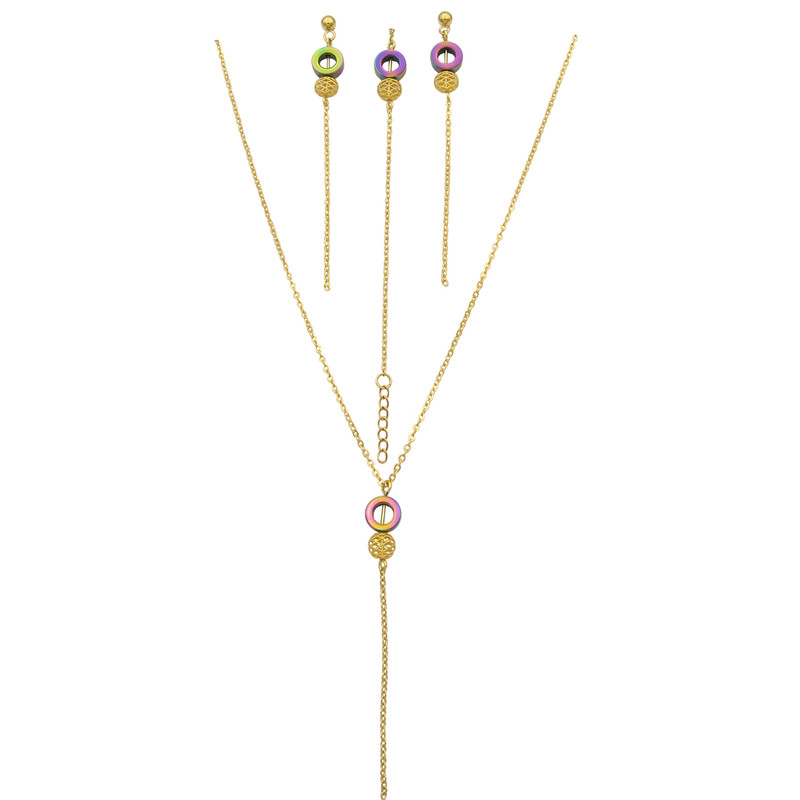 نیم ست طلا 18 عیار زنانه مانچو مدل smg023