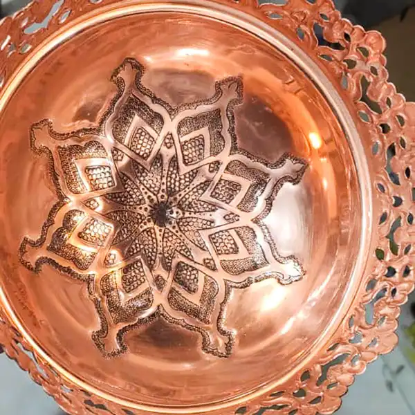 آجیل خوری مسی میراث مدل حکاکی کد H063