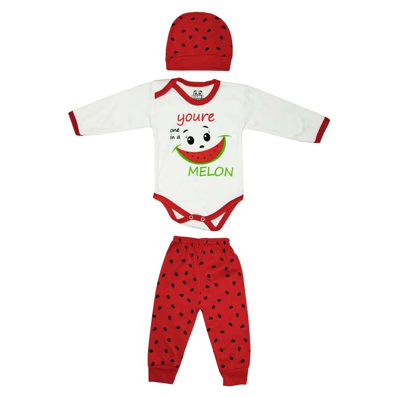 ست 3 تکه لباس نوزادی مدل ملون