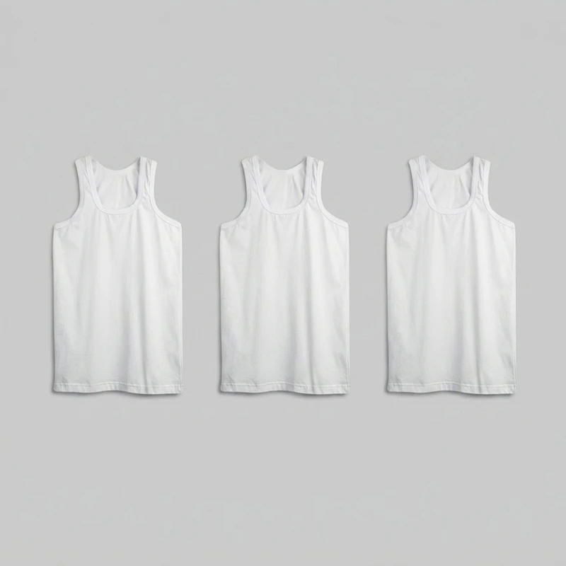 زیرپوش رکابی یقه گرد مردانه جناب مدل Tank Top-B بسته 3 عددی