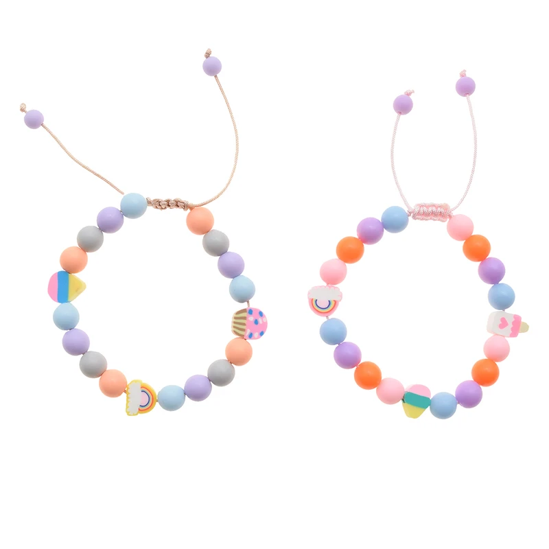 دستبند دخترانه دلنار گالری مدل بستنی و کاپ کیک بسته 2 عددی