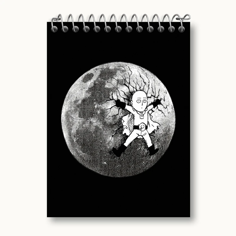 دفتر یادداشت 50 برگ خندالو مدل سایتاما انیمه مرد تک مشتی One Punch Man کد 11382