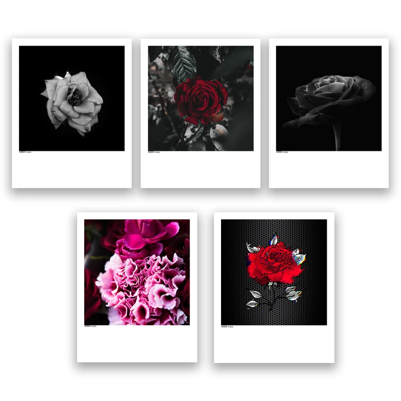 آویز تزیینی عرش مدل فانتزی گل کد Asa107 مجموعه پنچ عددی