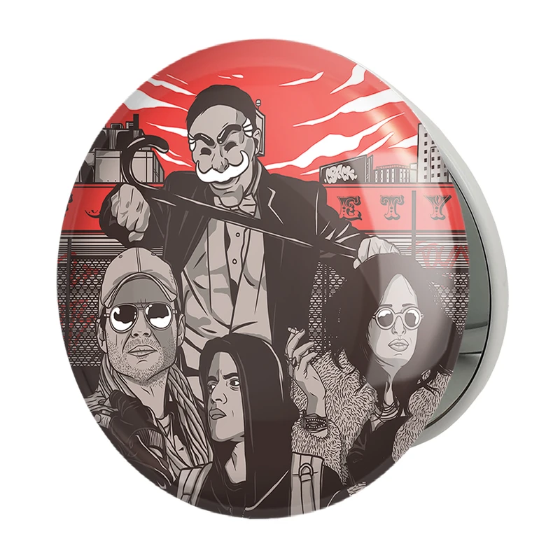 آینه جیبی خندالو طرح سریال آقای ربات Mr.Robot مدل تاشو کد 10238 