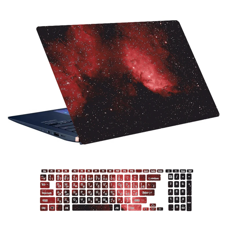 استیکر لپ تاپ توییجین و موییجین طرح Space کد 82 مناسب برای لپ تاپ 15.6 اینچ به همراه برچسب حروف فارسی کیبورد