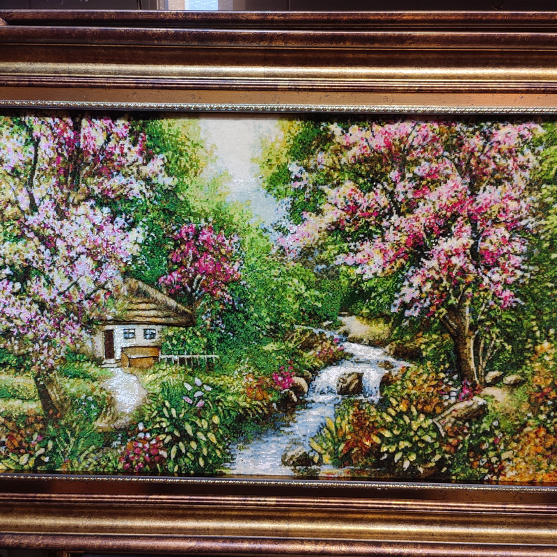 تابلو فرش دستباف طرح کلبه جنگلی مدل 64A