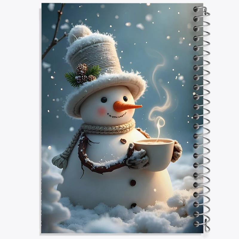 دفتر شطرنجی 50 برگ خندالو طرح آدم برفی بامزه کد F7115