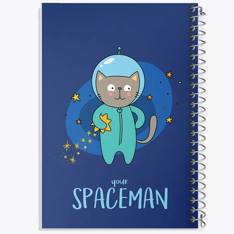 دفتر مشق 50 برگ خندالو طرح گربه فضانورد کد N806