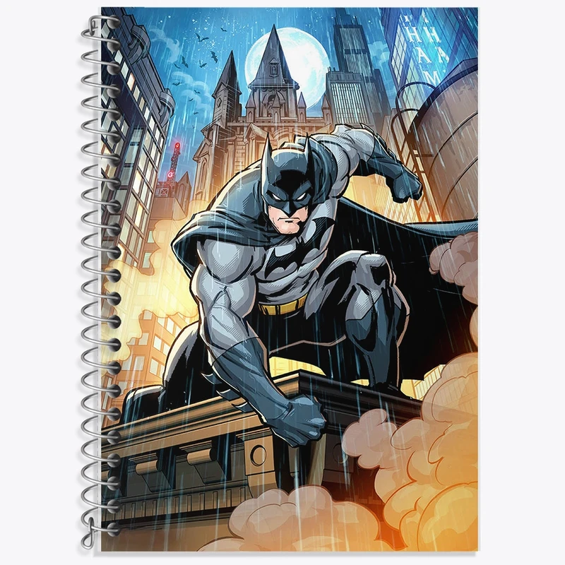 دفتر زبان 50 برگ خندالو مدل سه خط طرح بتمن کد F2044