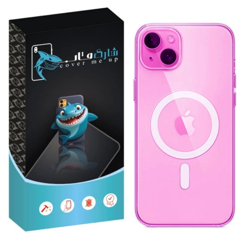 کاور شارک قاب مدل مگ سیف طرح ژله ای مناسب برای گوشی موبایل اپل iPhone 15