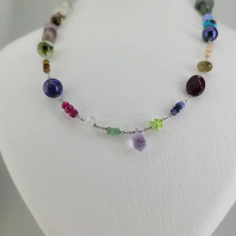 گردنبند زنانه مدل سنگ چاکرا کد 4460