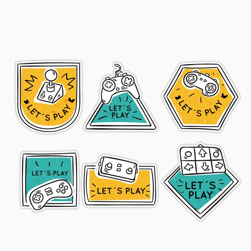 استیکر لپ تاپ و موبایل بووم طرح بازی مدل Joystick کد MR129 مجموعه 6 عددی