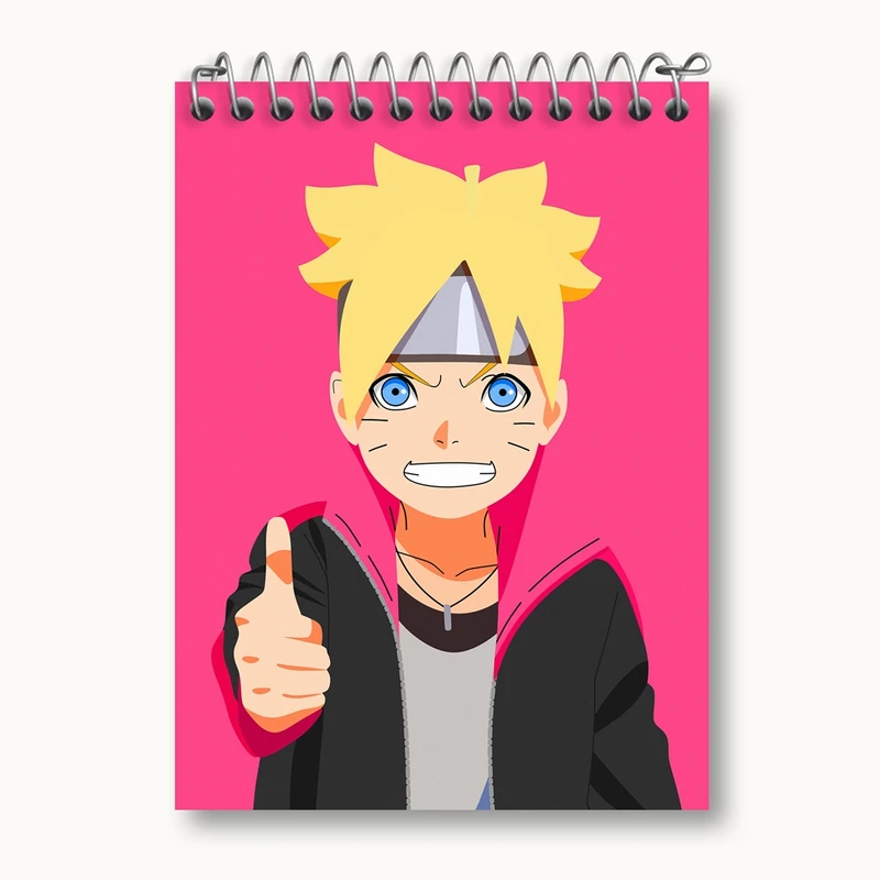دفتر یادداشت 50 برگ خندالو مدل بوروتو اوزوماکی انیمه بوروتو Boruto کد 13131