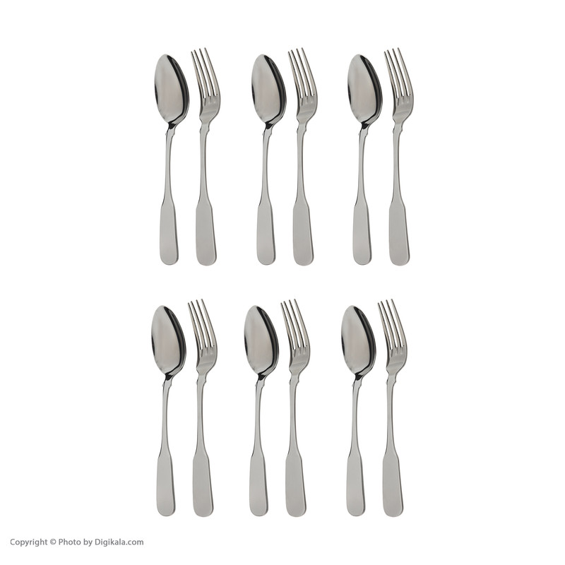 قاشق و چنگال غذاخوری صنایع استیل ایران مدل برشیا کد 5