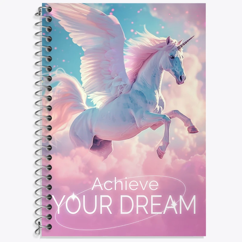 دفتر زبان 50 برگ خندالو مدل دو خط طرح Achieve Your Dream کد N2351