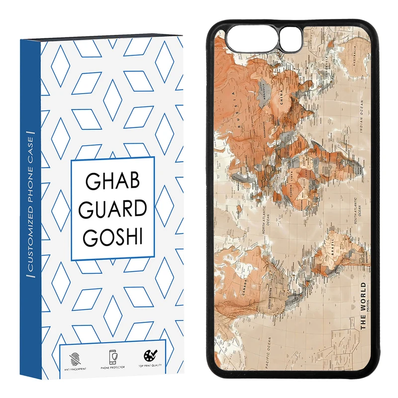 کاور قاب گارد گوشی طرح نقشه کد TPU-081 مناسب برای گوشی موبایل هوآوی Huawei P10