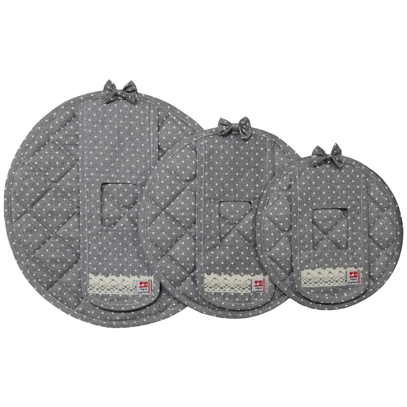 ست دم‌کنی 3 تکه منسوجات خسروشاهی برتر مدل چسبی طرح خالدار کد DAM44 