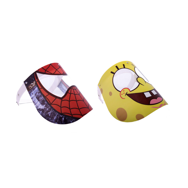 شیلد محافظ صورت کودک دکتر اسکات مدل باب اسفنجی و مرد عنکبوتی مجموعه 2 عددی