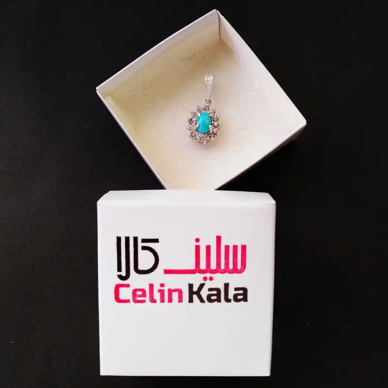 آویز گردنبند نقره زنانه سلین کالا مدل فیروزه نیشابور کد ce-fi8
