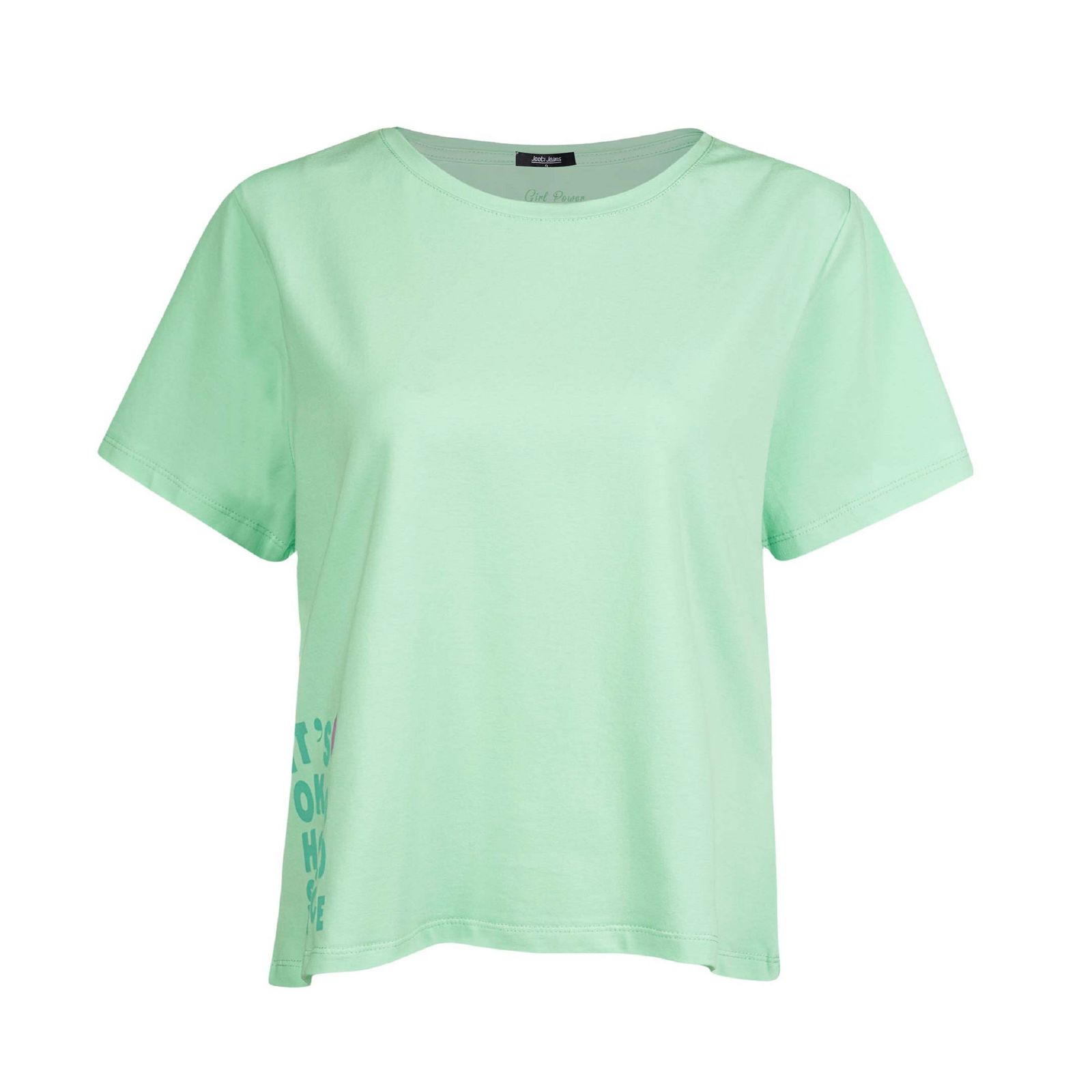 تی شرت آستین کوتاه زنانه جوتی جینز مدل یقه گرد کد 1551257 رنگ سبز روشن -  - 1