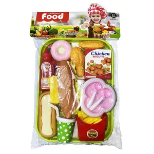 ست اسباب بازی سینی فست فود مدل سوخاری و ژامبون طرح شکلات کد 02