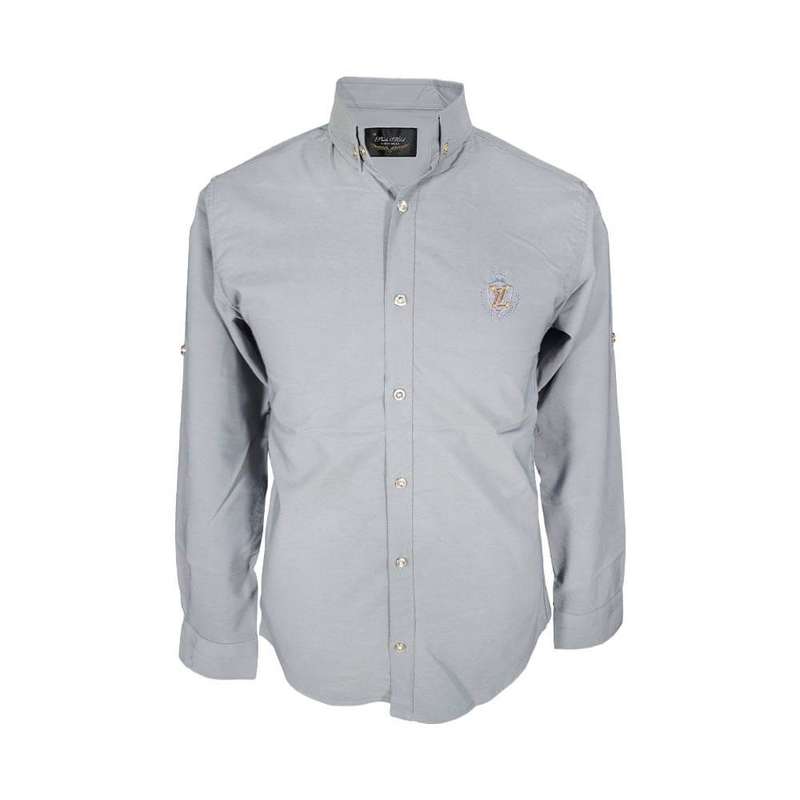 پیراهن آستین بلند مردانه مدل ساتن رامی کد 124086-38 رنگ طوسی