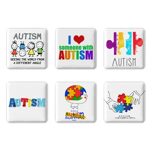مگنت خندالو طرح اتیسم Autism کد 1727B مجموعه 6 عددی