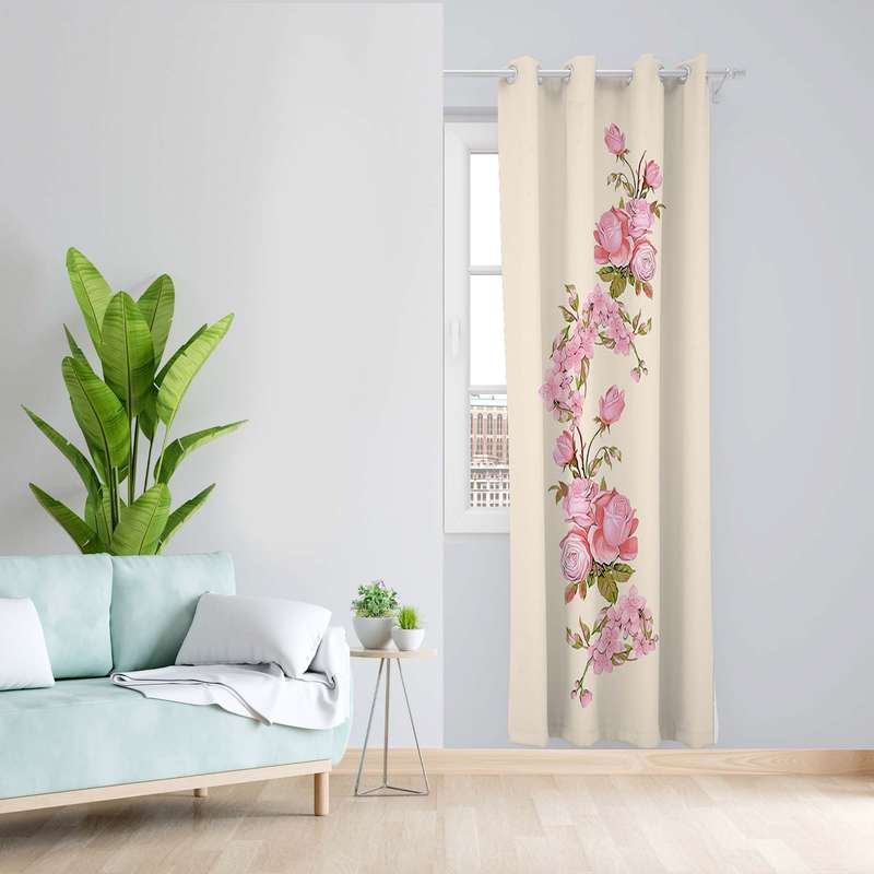پرده طرح گل مدل مخمل پانچی کد 5538 z سایز 140x200 سانتی متر