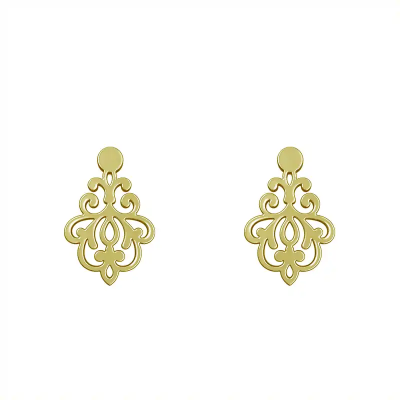 گوشواره طلا 18 عیار زنانه مدوپد مدل هندسی کد GA1-15098