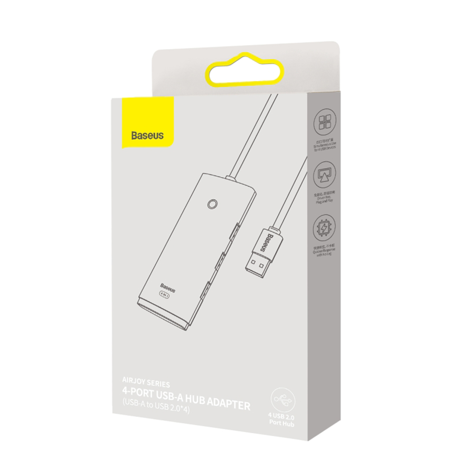 قیمت و خرید هاب 4 پورت Usb2 باسئوس مدل AirJoy Series
