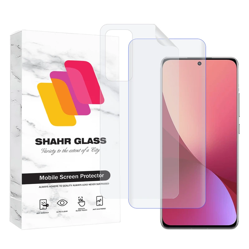 محافظ صفحه نمایش یووی شهر گلس مدل UVNANOMTBSH مناسب برای گوشی موبایل شیائومی 12Pro / 12S Pro به همراه محافظ پشت گوشی