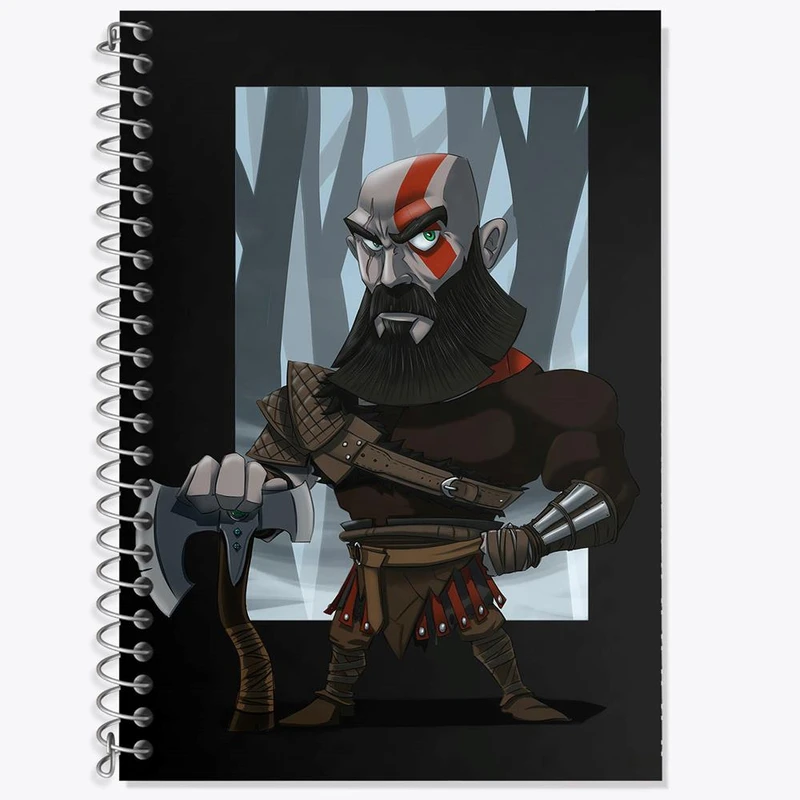 دفتر زبان 50 برگ خندالو مدل دو خط طرح بازی گاد آف وار God Of War کد 28627