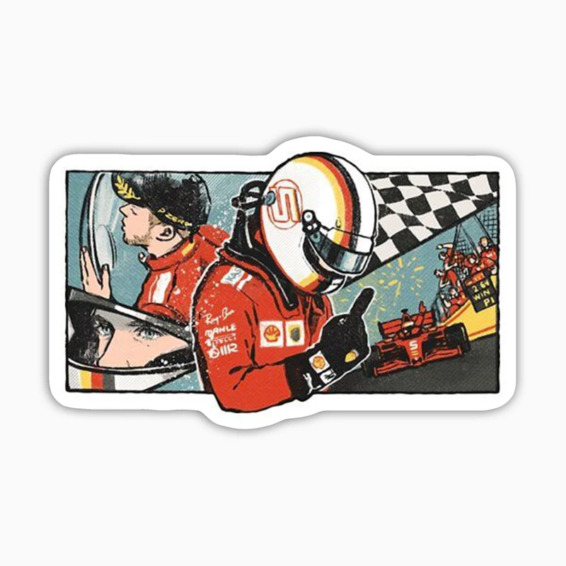 استیکر لپ تاپ و موبایل بووم طرح ماشین مدل Sebastian Vattel کد AG41