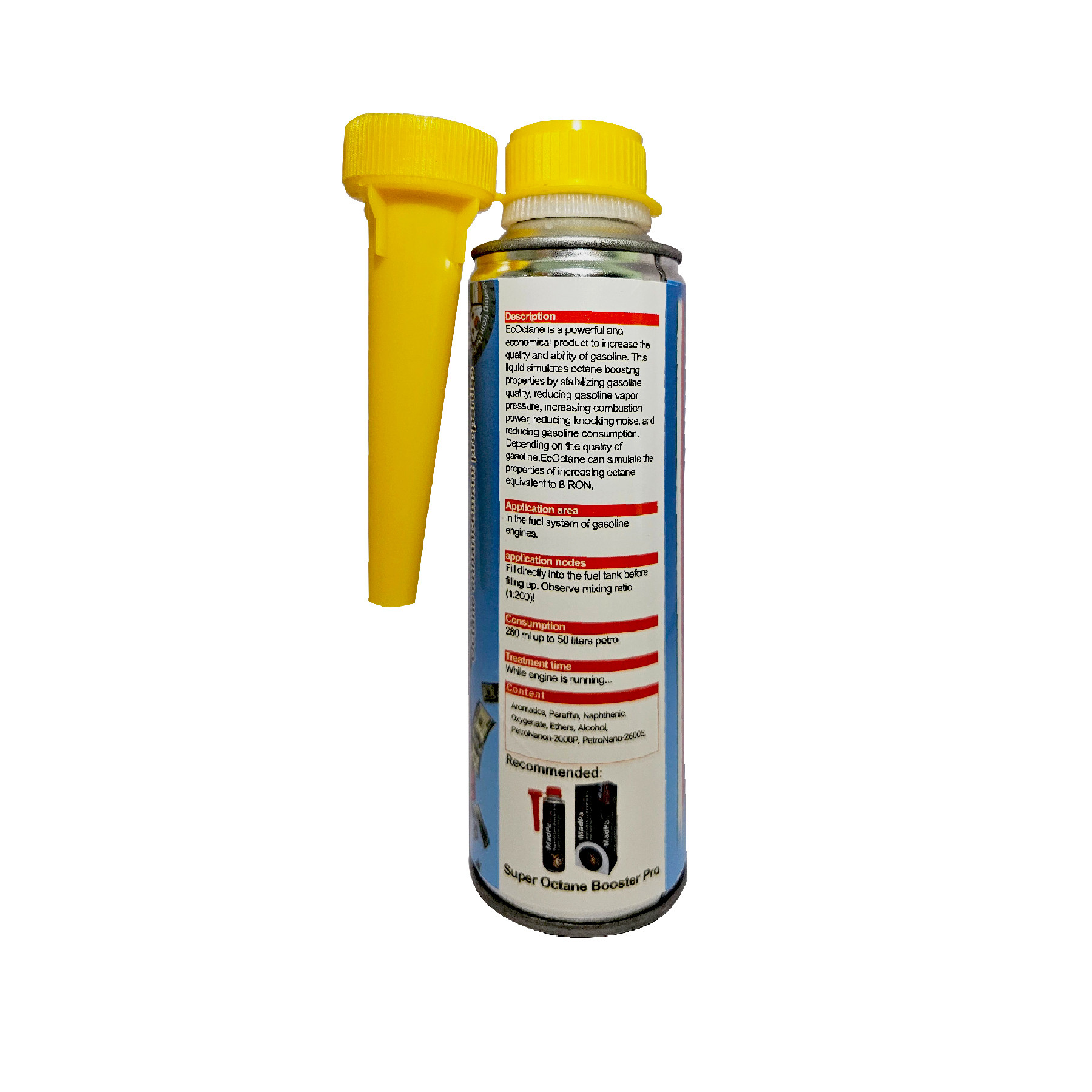 مکمل سوخت گروه مدپا مدل اکوکتان نانو اقتصادی حجم 280 میلی لیتر