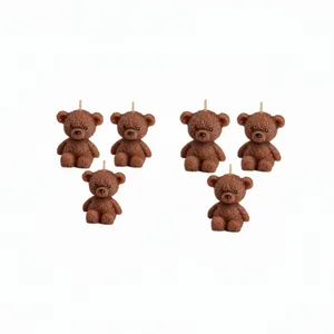 شمع دست ساز مدل خرس تدی بسته شش عددی