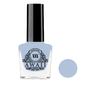 لاک براق ناخن آوایی مدل ساده شماره 130 رنگ آبی پاستیلی