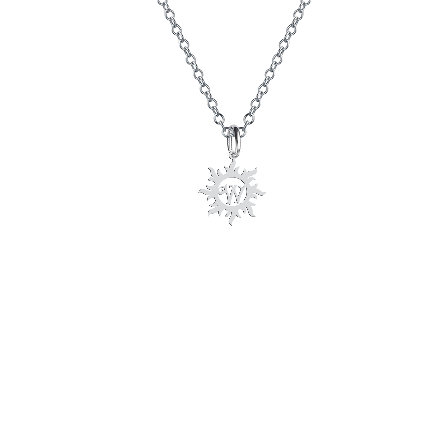 گردنبند هایکا طرح خورشید و حرف W مدل s.ha2-831