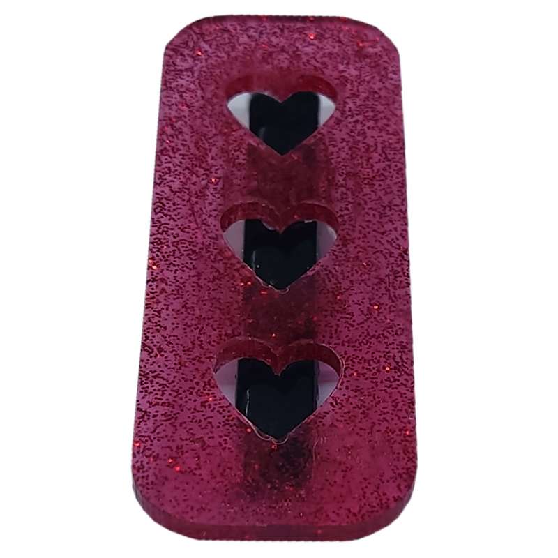 گیره مو زنانه مدل رزین اپوکسی طرح قلب کد R732
