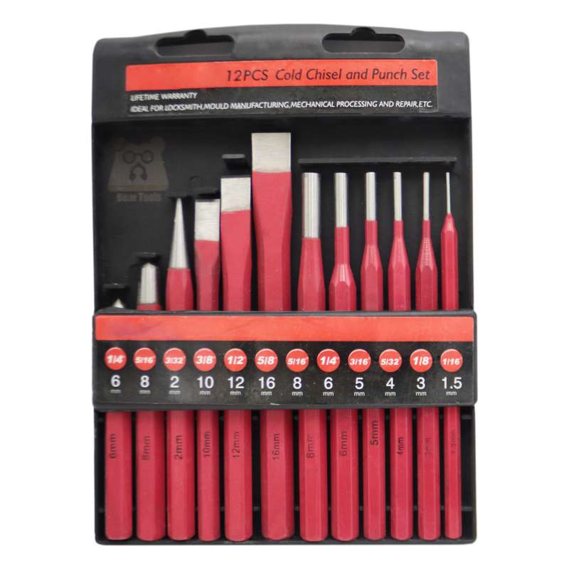 قلم و سنبه مدل بیر تولز کد YPJ-1.5-16MM مجموعه 12 عددی قلم و سنبه مدل بیر تولز کد YPJ-1.5-16MM مجموعه 12 عددی