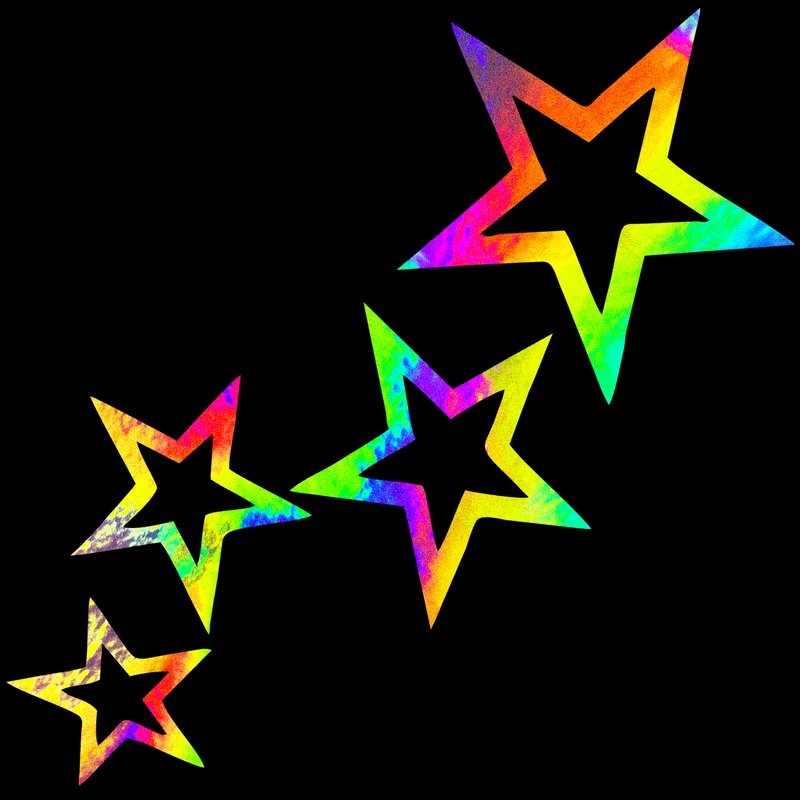 برچسب بدنه ی خودرو طرح هفت رنگ مدل ستاره بسته چهار عددی