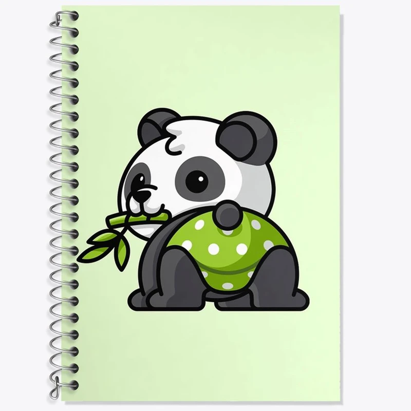 دفتر زبان 50 برگ خندالو مدل سه خط طرح حیوانات بامزه پاندا کد 28352