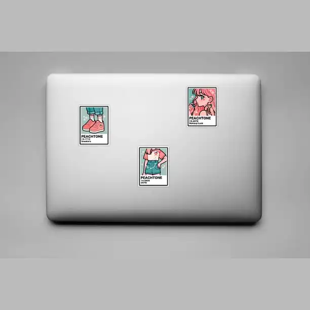 استیکر لپ تاپ کالامیکس مدل انیمه پنتون طرح Peachtone Anime مجموعه 6 عددی