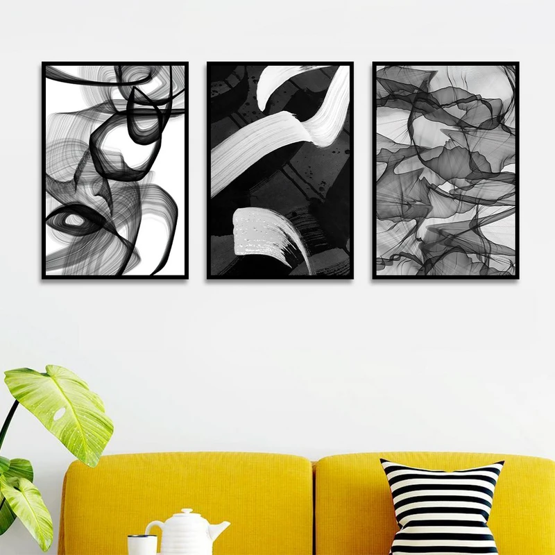 تابلو بکلیت طرح نقاشی مدرن مدل شاین اکلیلی B-1476 مجموعه 3 عددی