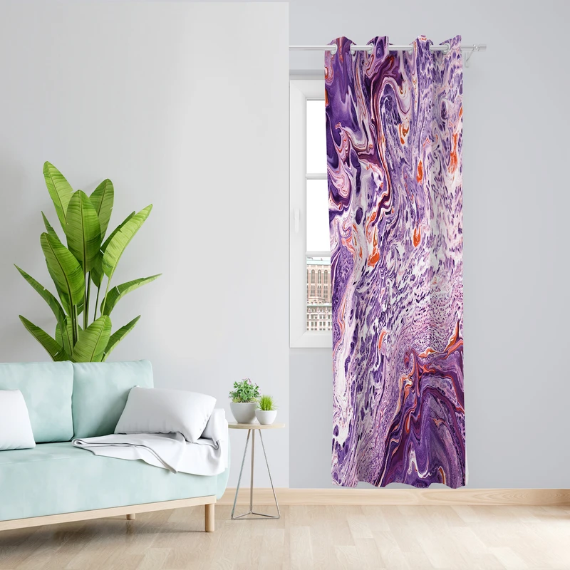 پرده طرح مرمر مدل مخمل پانچی کد 2276 z سایز 140x200 سانتی متر