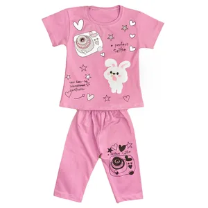 ست تی شرت آستین کوتاه و شلوارک دخترانه مدل سلفی