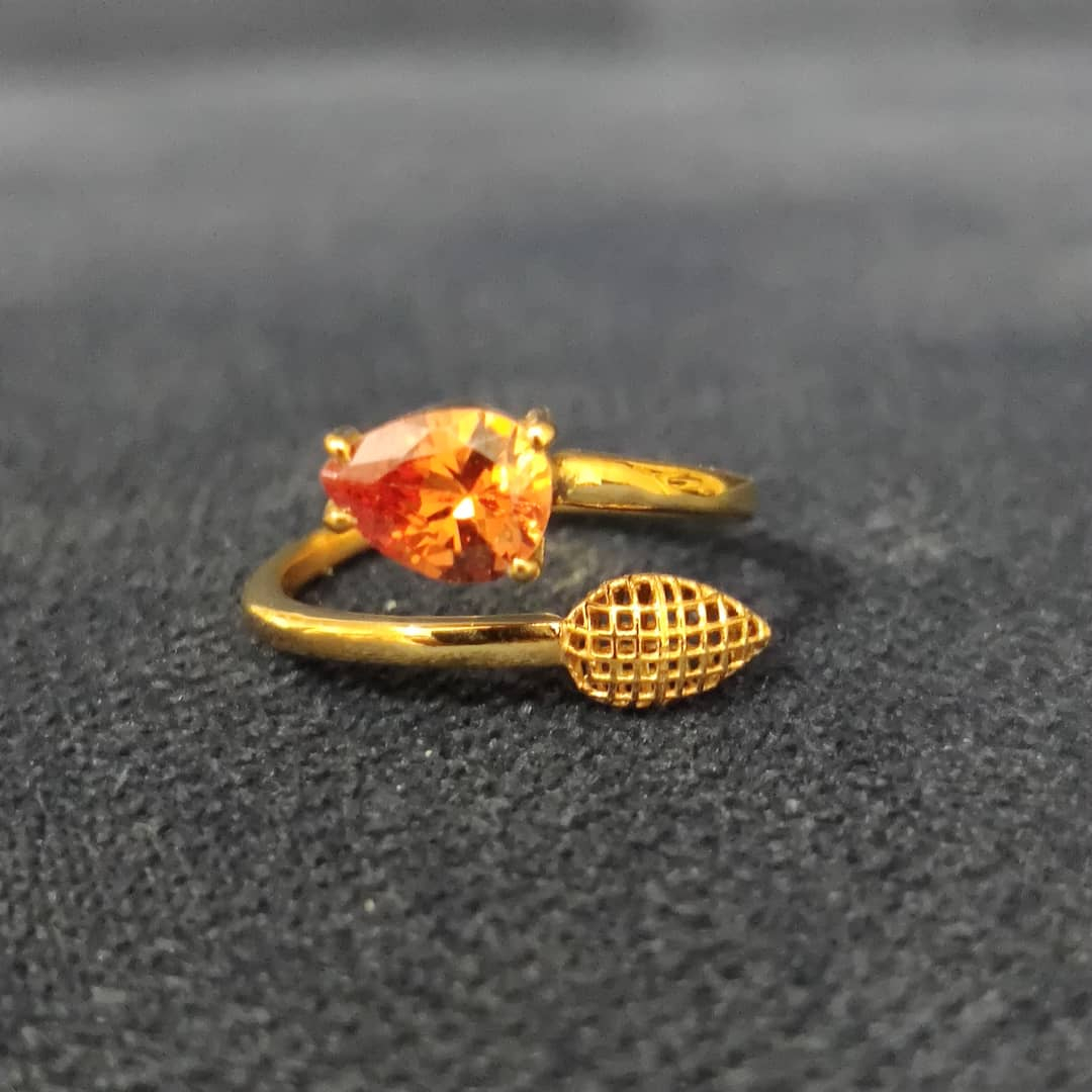 انگشتر طلا 18 عیار زنانه قیراط طرح اشک کد GH219