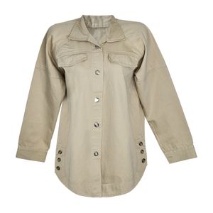 مانتو زنانه مدل کتان 750 رنگ کرم