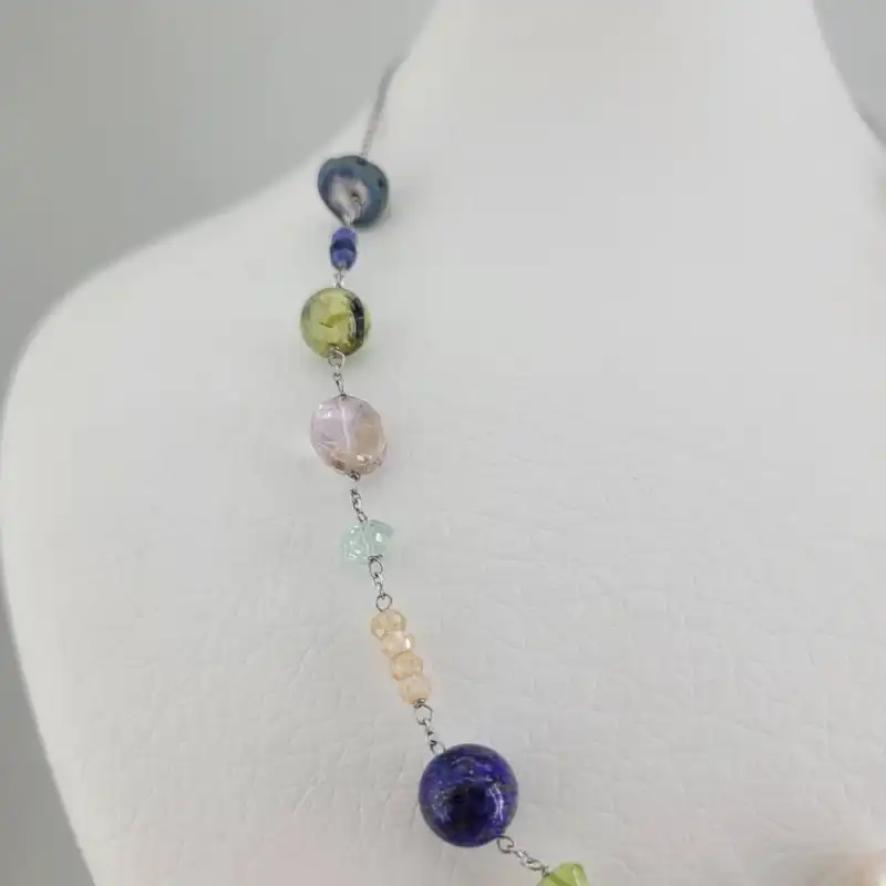 گردنبند زنانه مدل سنگ چاکرا جواهری کد 2150