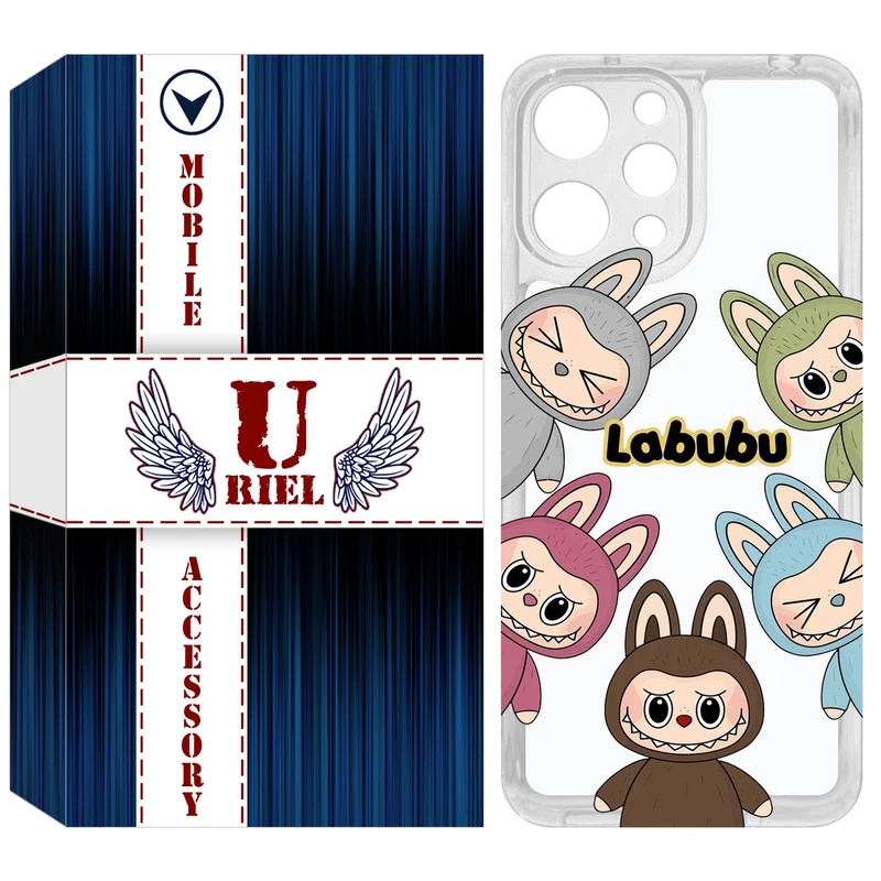 کاور یوریل مدل Clear کد 102 طرح لبوبو Labubu مناسب برای گوشی موبایل شیائومی Redmi 12 4G / 12 5G